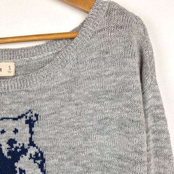 Hollister bear hug sweater, Size S. Gray blue. Cute y2k. Cotton blend Stretchy - Picture 5 of 13